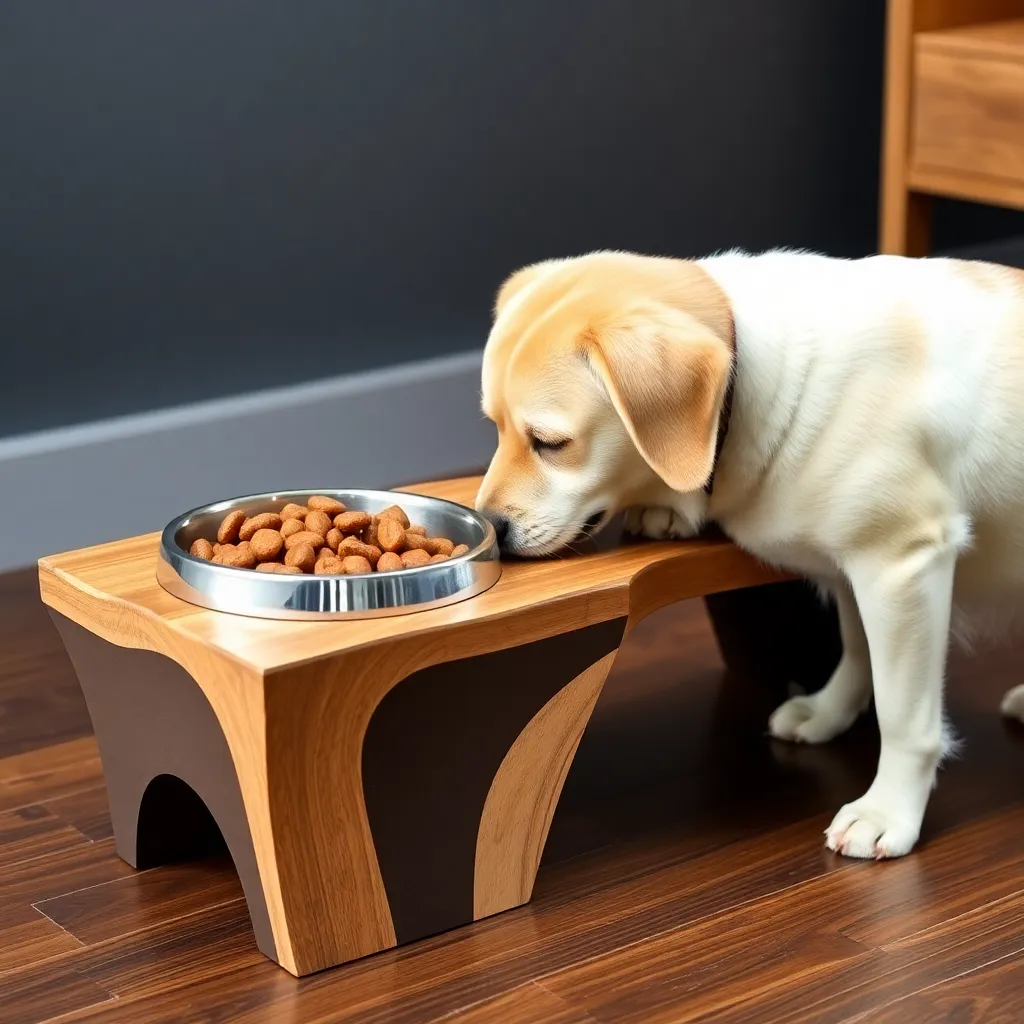 Dog can eat comfortably