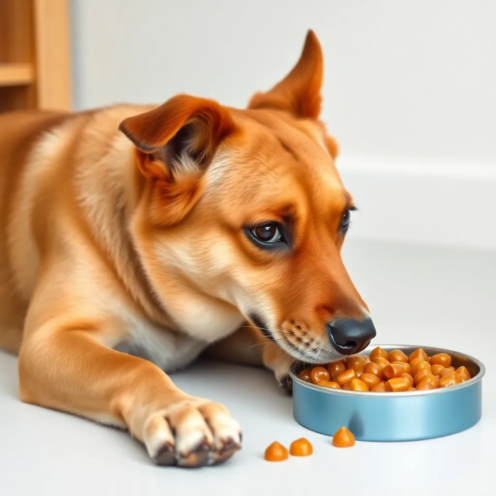 Fish oil can be mixed with food for dogs